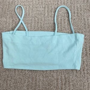 Blue cropped tank top